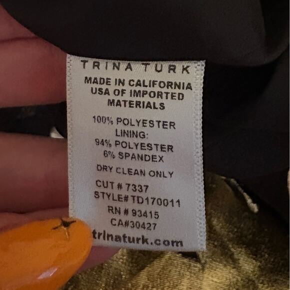 NWT Trina Turk Black Metallic Jacquard Floral Williams Dress Size 2 - Picture 6 of 8